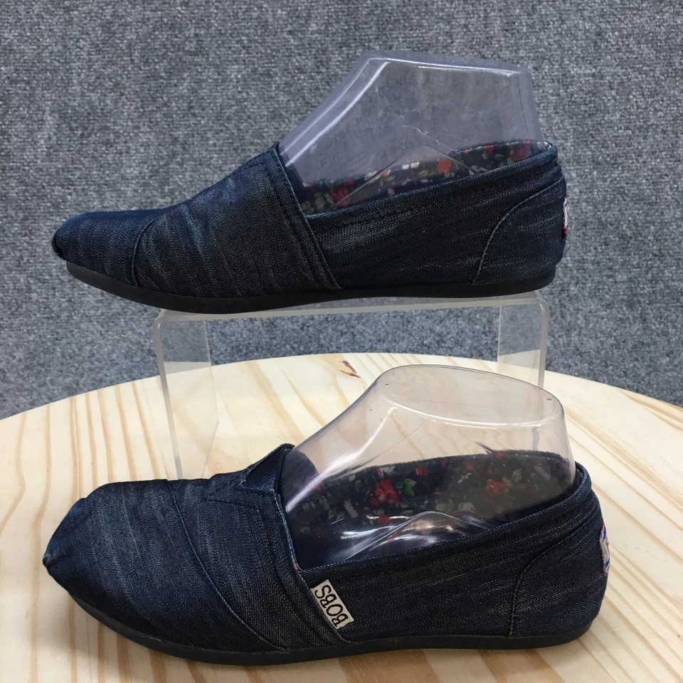 Bobs by Skechers Shoes Womens 6 Slip On Flats Blue Canvas Round Toe Denim 33906 - Image 2 of 4
