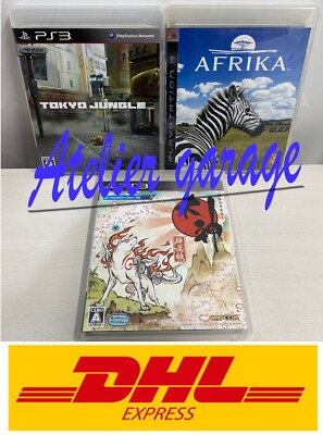 USED SONY PS3 Tokyo Jungle + AFRIKA + Okami Zekkeiban HD 3 Set Japanese Version