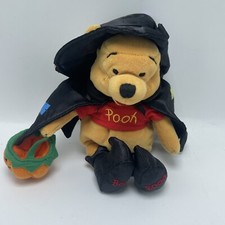 Disney Store Vintage 2000 Winnie Pooh Mini Bean Bag Witch Pooh Halloween Costume