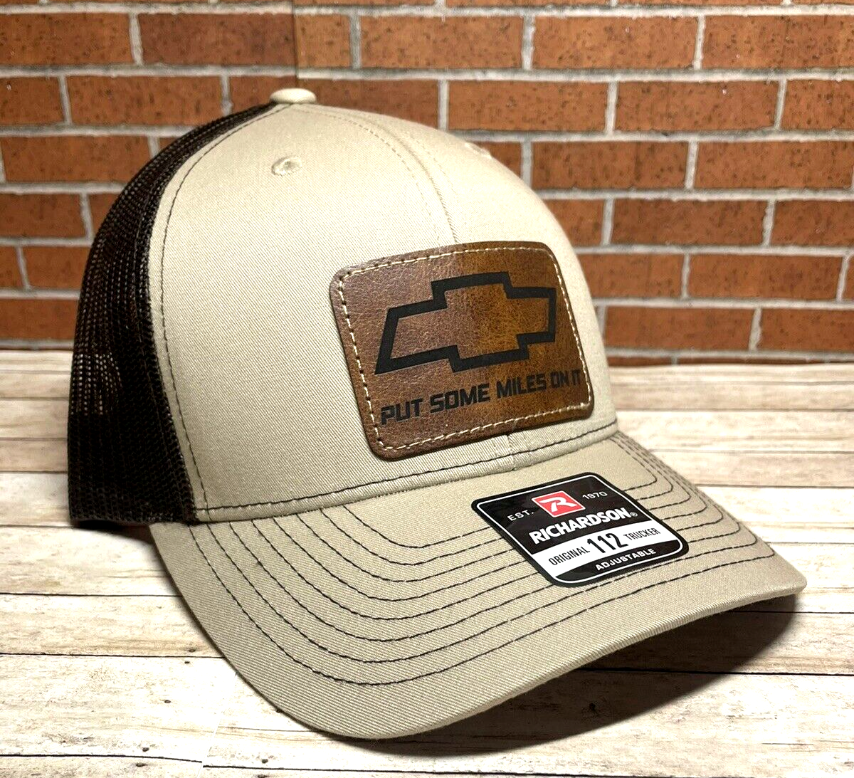 Richardson 112 Chevy Leatherette Patch Trucker Hat  display picture 1