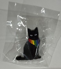 Powerful Black Cat with Rainbow Collar LGBTQ Pride Lapel Pin Unique Collectible