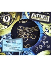 EUREKA STEAMPUNK 9 PUZZLES - Blue SET - Brainteaser Metal Puzzler New!