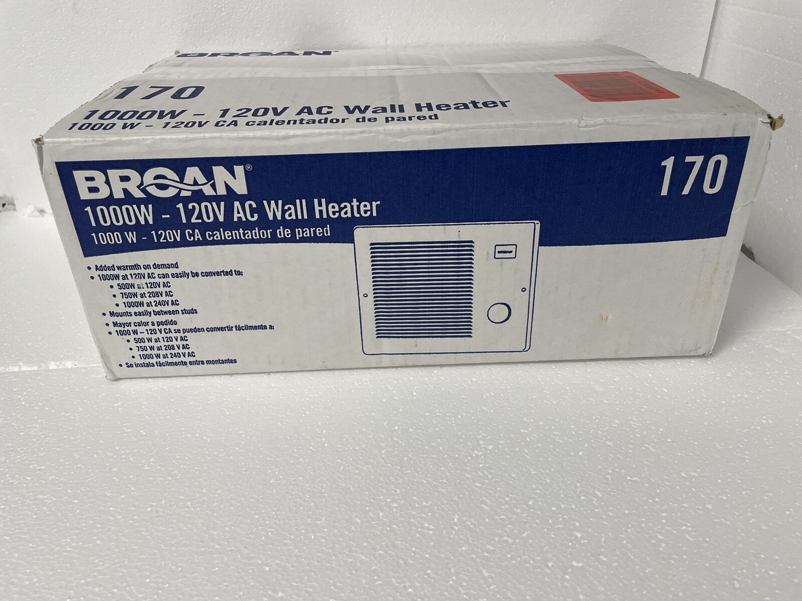 NEW Broan 170 Recessed Electric Wall-Mount Heater, Recessed Or Surface,  White 26715004430 | eBay
