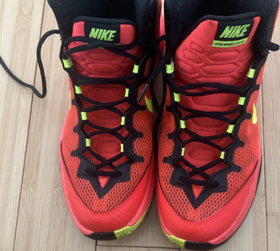 Nike Zoom Without A Doubt Bright Crimson Volt Black 749432-600 Mid Top Sneakers