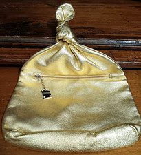 VINTAGE BORBONESE POCHETTE CON NODO PELLE DORATA ANNI '80