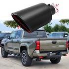 For Toyota Tacoma TRD 4" Inlet 8" Outlet 15''L Black Exhaust Tip Stainless Steel