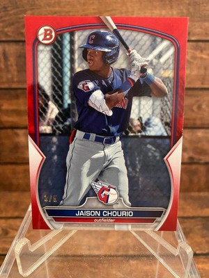 2023 Bowman Draft Jaison Chourio Red Parallel #/5 Cleveland Guardians #BD-164