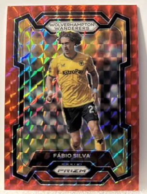Fabio Silva 2023-24 Panini Prizm Premier League RED MOSAIC #209 WOLVERHAMPTON