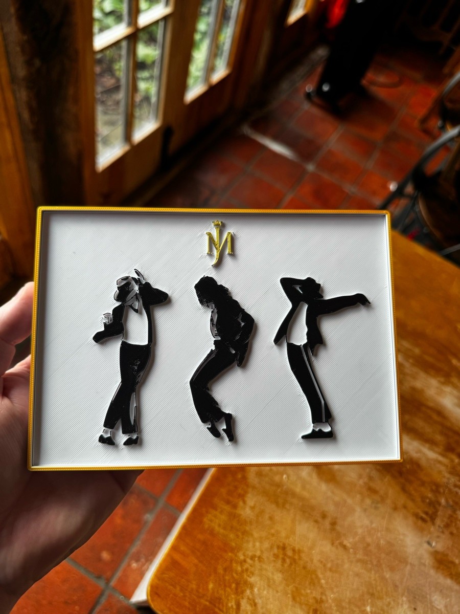 Michael Jackson Silhouette Plaque | 3D Printed Tribute Display