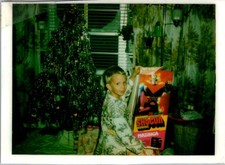 1970s Christmas Boy with Shogun Warriors Mazinga Toy Vintage Photograph