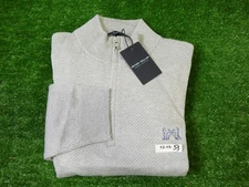 Peter Millar Mens Ashland Quarter-Zip Golf Sweater NGLA Logo British Grey M