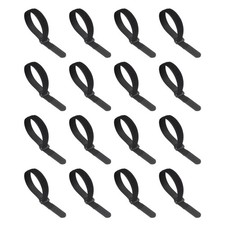 16pcs Reusable Cinch Straps 0.8"x11.8" Hook and Loop Cable Securing Strap, Black