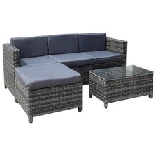Divano da giardino salotto in polyrattan set sgabello tavolo salotto grigio mobili in rattan sdraio