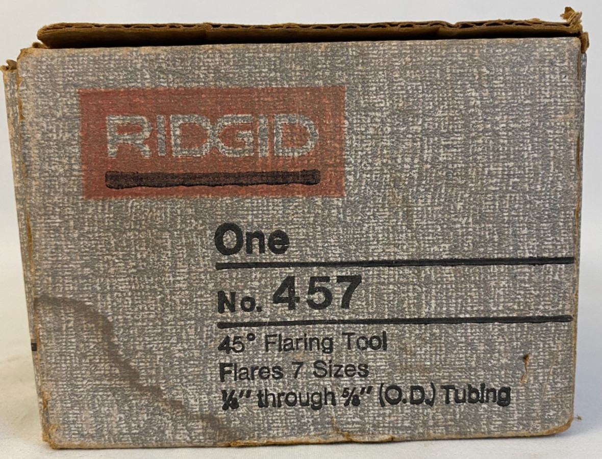 RIDGID No. 457 45° Flaring Tool Set w/ Bonus Tubing Cutter – Original Box & Manu