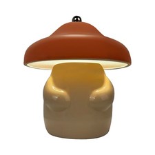 Aquility Red/Yellow Dimmable Mushroom Lamp Ceramic LED Touch Cordless 3-Level