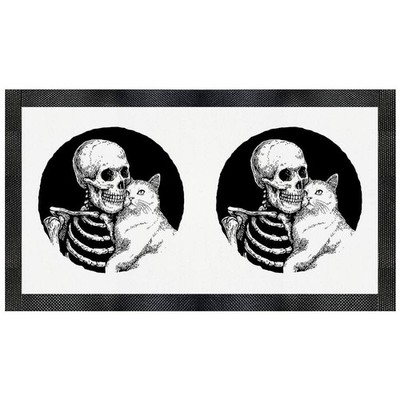 Futtermatte für Haustiere ''Skeleton Hugging Cat'' (PM00031163)