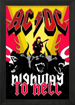 AC/DC Highway to Hell Poster Kunst gerahmt Wandbild Poster Leinwanddruck Bild