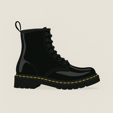 Dr. Martens 1460 J Youth Girls Boots Size 5 US / 3 UK / EU 36 Black Patent Leath