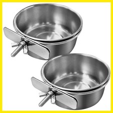 Bird Feeding Dish Cups Parrot Food Bowl Clamp Holder Coop Cup, 2PCS Bird Cage...