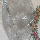 Clear Glass Creamer & Sugar Set with Plate, Cut Glass Pattern, Glossy Finish — photo 2