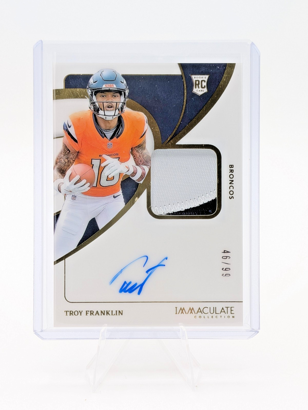 2024 Panini Immaculate Troy Franklin True Rooke Patch Auto On Card RC /99 #113