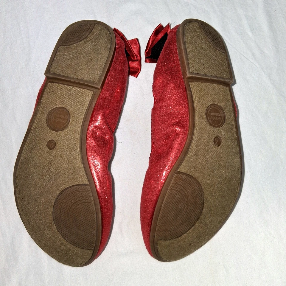 Красные блестящие балетки туфли с бантом размер 3 - Изображение 3 из 3