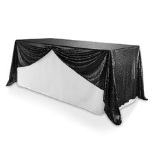 60x102 Black Sequin Sparkly Table Cover Tablecloth Linens for Wedding Party