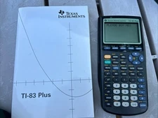 Texas Instruments TI-83 Plus Graphing Calculator W/Cover Tested Manual Works