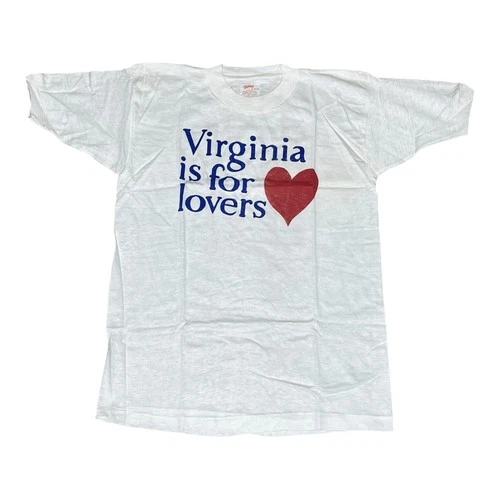Vintage Retro 1970s Virginia Is For Lovers Dead Stock  T-Shirt Hanco Kids 14-16