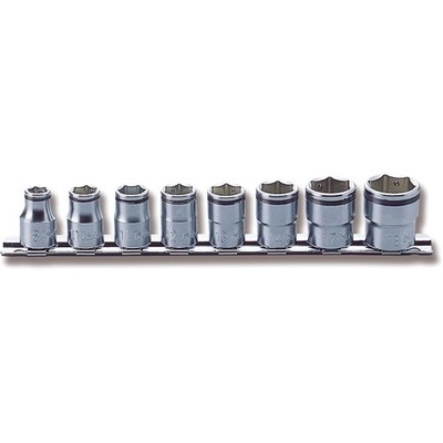 Ko-ken RS3450M/8 3/8'' Drive Nut Grip Socket Rail Set 8pcs 10-19mm Koken Japan
