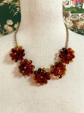NWT J. CREW CREWCUTS Tortoise Shell Flower Statement Necklace GIRLS