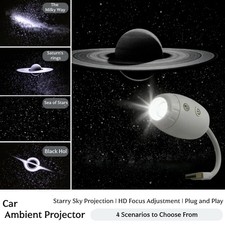USB Star Projector Car Roof Light HD Focus 3 Brightness Levels Galaxy Night Lamp