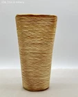 Shawnee USA 879 Yellow Pottery Vase Ribbed Texture Mid Century Modern Vintage
