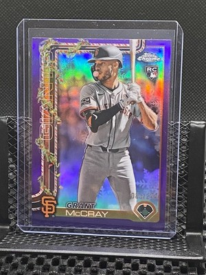 Grant McCray RC 2025 Topps Holiday Chrome Blue Refractor #83/299  #53 Giants