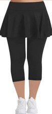 Women  s Leggings Built-In Skirt