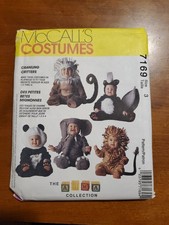 McCall's 7169 Costumes Size 3 Toddler Crawling Critters Monkey Skunk Panda