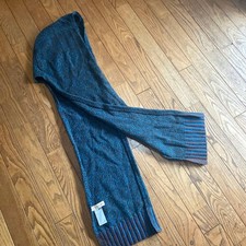 Marni Wool Blend Long Scarf Blue Rib Knit UNIQLO Collab New
