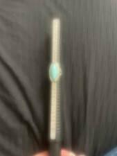 Silver Tone Oval Turquoise Stone Cocktail Ring Size 9 Fashion Jewelry