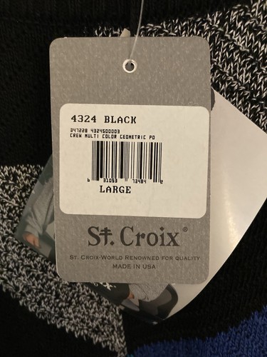 St. Croix Knits Sweater NWT Men’s Size Large Cotton Tencel Blend Geometric - Picture 5 of 7