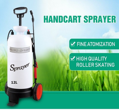 #ad FIVO 3.2 Gallon Pump Pressure Sprayer Hand Cart on Wheels for Lawn amp; Garden $79.99