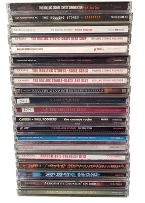Heavy Hair Metal Glam Rock CD Lot Of 20 Rolling Stones Queen Aerosmith Fleetwood
