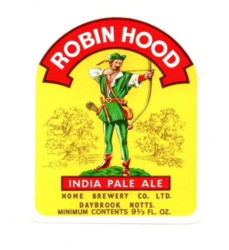 England - Vintage Bier Etikett - Hausbrauerei, Daybrook - Robin Hood