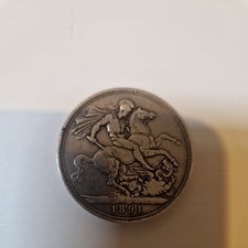 1891 Victoria Silver Crown Coin similar size to 1oz britannia 