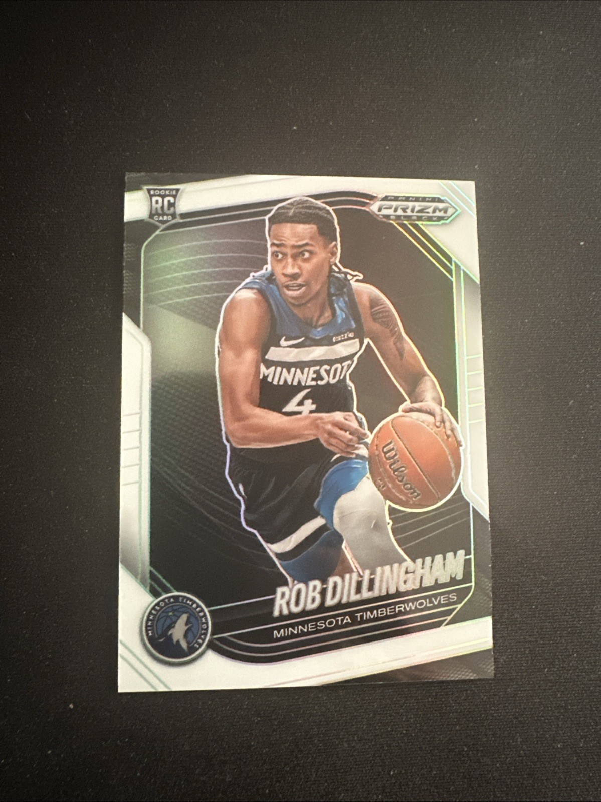 2024-25 Panini Prizm Black Basketball Rob Dillingham RC /175 Rookie White #39