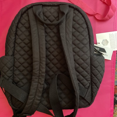 NWT Vera Bradley Black Quilted Drawstring Backpack Vera Bradley Havana Dot Black Red Pink Quilted Drawstring  main image 4