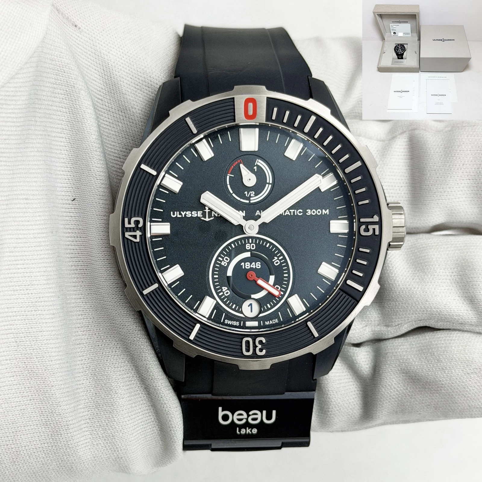 Ulysse Nardin — Ulysse Nardin Marine Diver Beau Lake 1183-170LE-3A-Beau 44MM Blue Titanium B/p