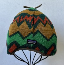 Patagonia Baby Reversible Beanie Hat Geo Knit Nettle Colorful Sz 3-6 Months