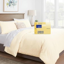 Queen/Full Duvet Cover, 600 Thread Count Sateen 3 Piece Egyptian Cotton Quali...