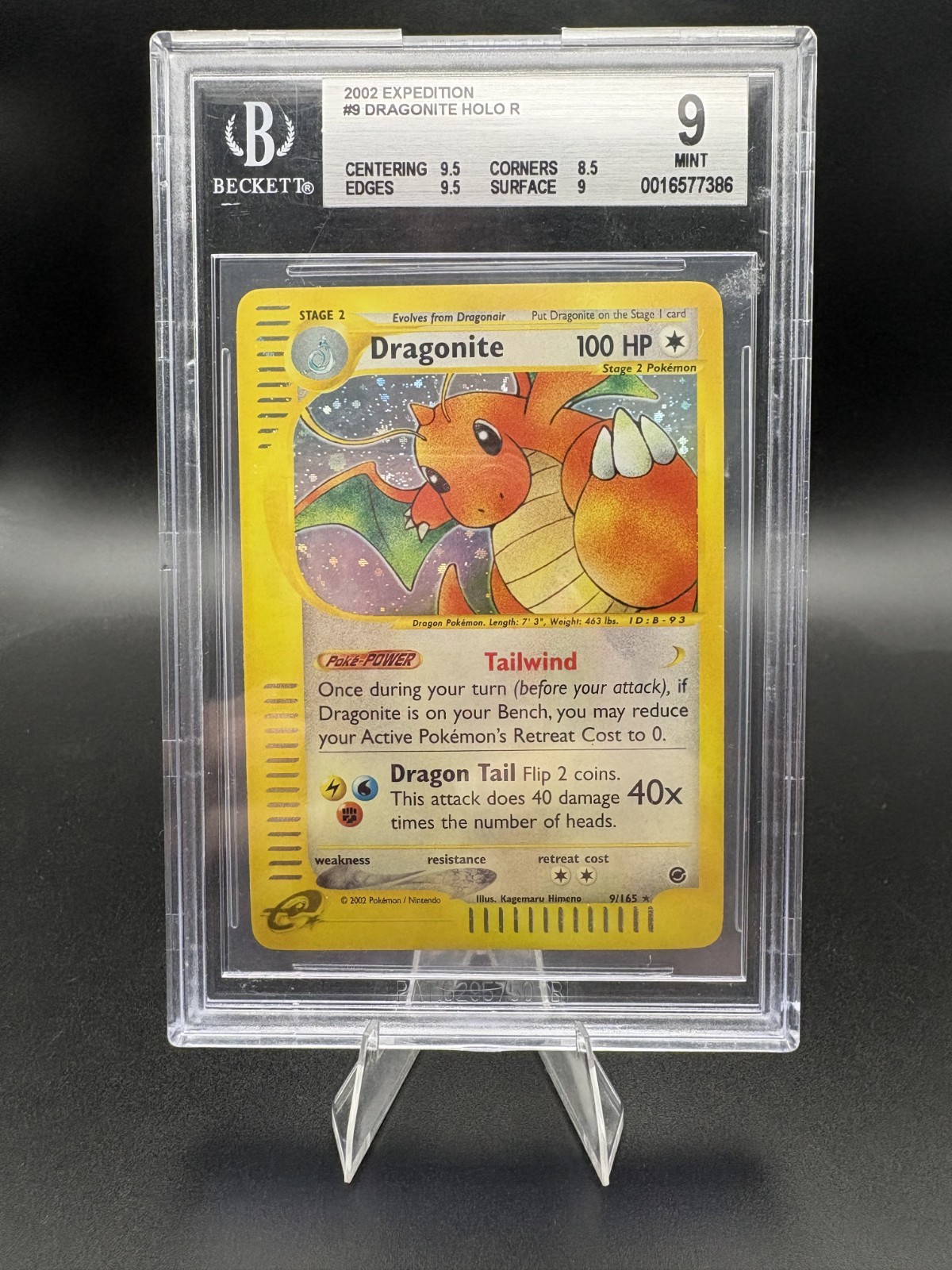 2002 Pokemon Expedition #9 Dragonite Holo Rare BGS 9 MINT [STRONG SUBS]