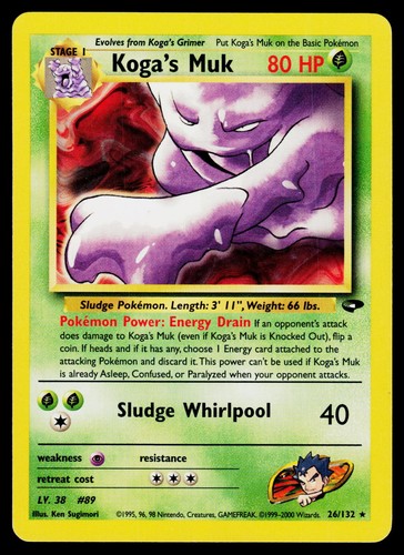 Koga's Muk 26/132 Rare Gym Challenge Pokemon Unlimited Lightly Played